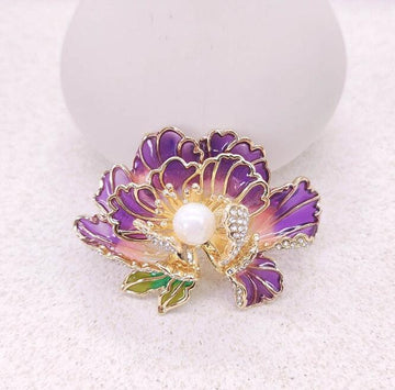 XSB139 - Chinese style floral peony brooch